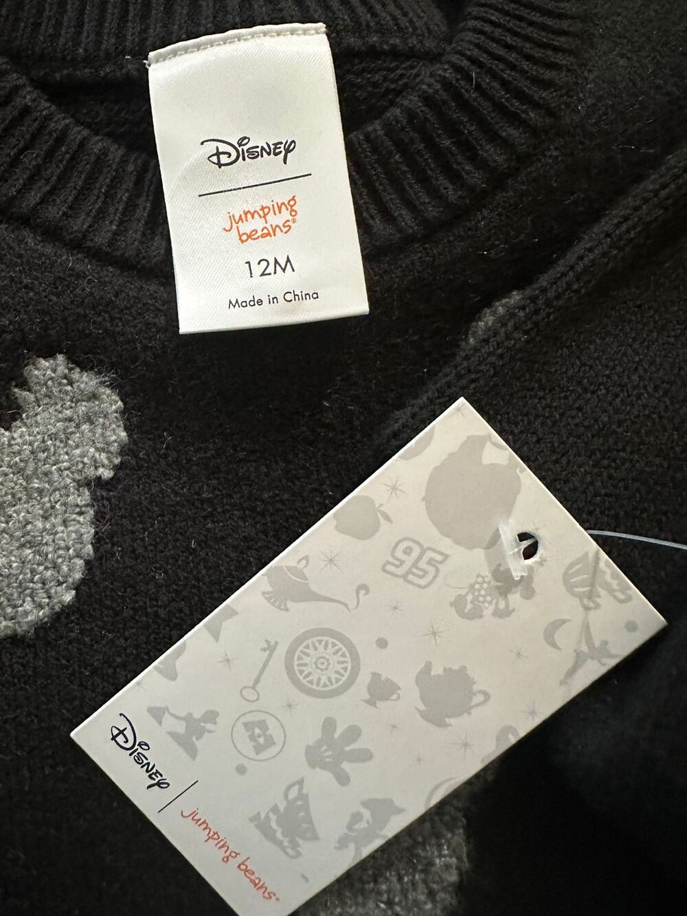 Disney Mickey Mouse Baby Sweater Black Unisex Size 12M - Picture 3 of 5